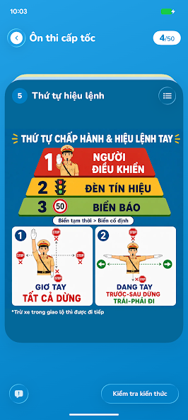 Màn hình ôn thi cấp tốc của GPLX 2026