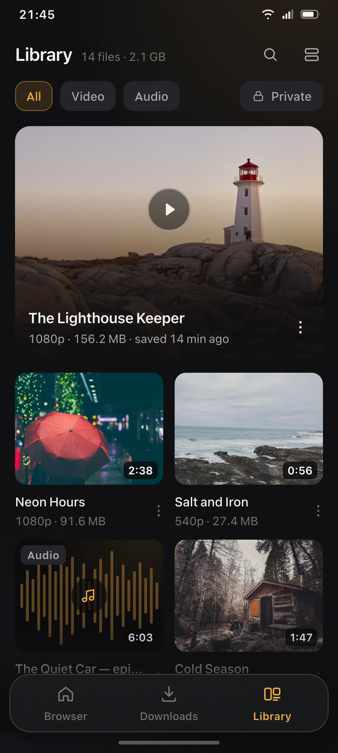 Video Downloader media library